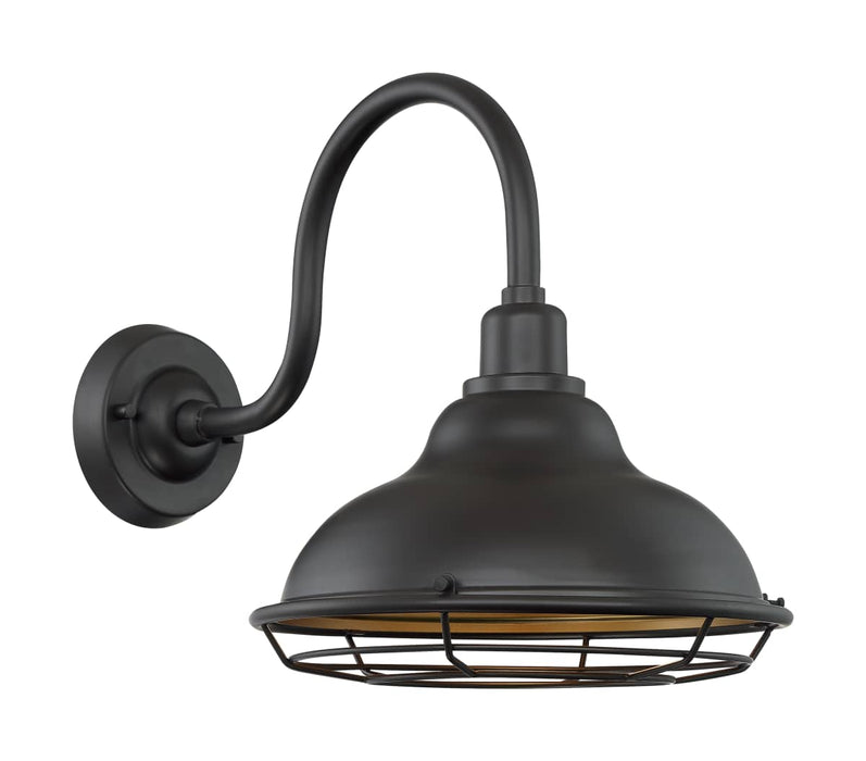 Sconce Nuvo 60-7012 Newbridge - 1 Light - Large Outdoor Wall Sconce Fixture - Dark Bronze Finish with Gold Accents Nuvo