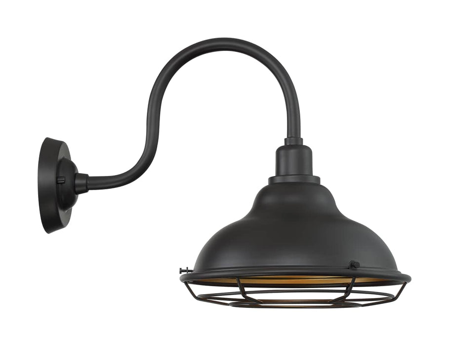 Sconce Nuvo 60-7012 Newbridge - 1 Light - Large Outdoor Wall Sconce Fixture - Dark Bronze Finish with Gold Accents Nuvo