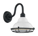 Sconce Nuvo 60-7021 Newbridge - 1 Light - Small Outdoor Wall Sconce Fixture - Gloss White Finish with Textured Black Accents Nuvo