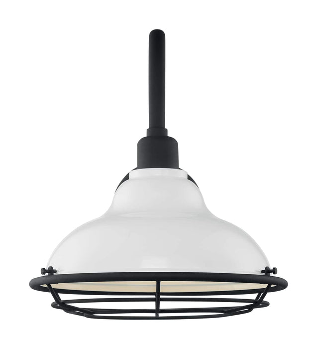 Sconce Nuvo 60-7022 Newbridge - 1 Light - Large Outdoor Wall Sconce Fixture - Gloss White Finish with Textured Black Accents Nuvo