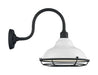Sconce Nuvo 60-7022 Newbridge - 1 Light - Large Outdoor Wall Sconce Fixture - Gloss White Finish with Textured Black Accents Nuvo
