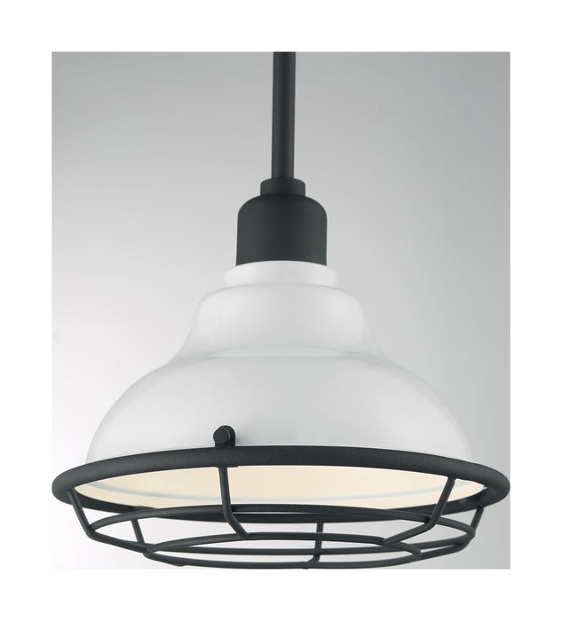 Pendant Nuvo 60-7023 Newbridge - 1 Light - Small Pendant Fixture - Gloss White Finish with Textured Black Accents Nuvo