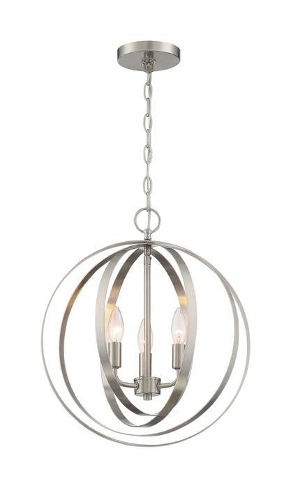 Pendant Nuvo 60-7047 Pendleton - 3 Light - Pendant Fixture - Brushed Nickel Finish Nuvo
