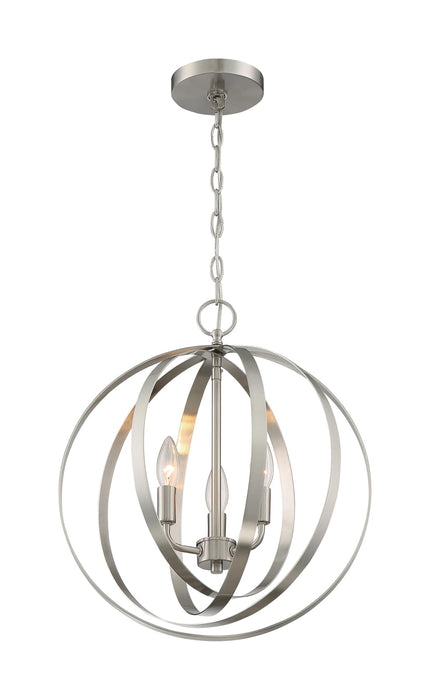 Pendant Nuvo 60-7047 Pendleton - 3 Light - Pendant Fixture - Brushed Nickel Finish Nuvo
