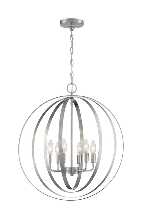 Pendant Nuvo 60-7048 Pendleton - 6 Light - Pendant Fixture - Brushed Nickel Finish Nuvo