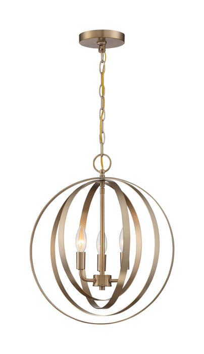 Pendant Nuvo 60-7057 Pendleton - 3 Light - Pendant Fixture - Burnished Brass Finish Nuvo