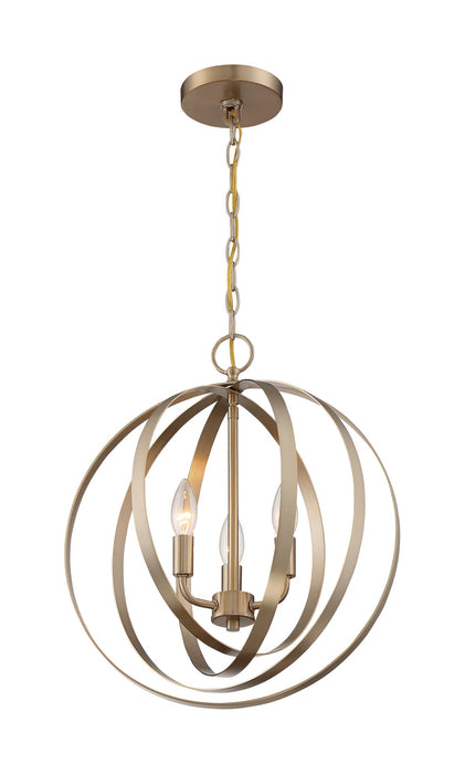 Pendant Nuvo 60-7057 Pendleton - 3 Light - Pendant Fixture - Burnished Brass Finish Nuvo