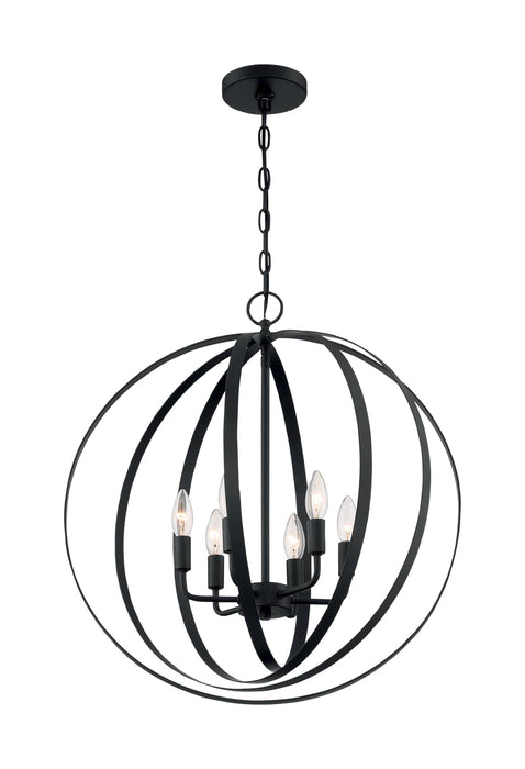 Pendant Nuvo 60-7068 Pendleton - 6 Light - Pendant Fixture - Matte Black Finish Nuvo