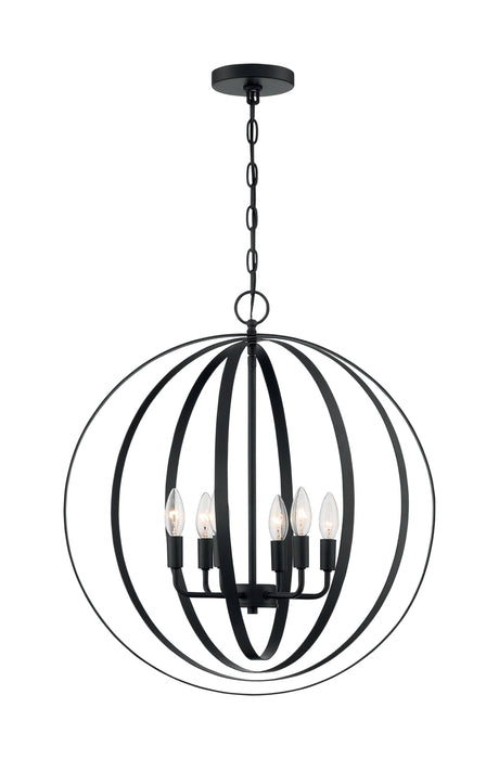 Pendant Nuvo 60-7068 Pendleton - 6 Light - Pendant Fixture - Matte Black Finish Nuvo