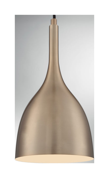 Pendant Nuvo 60-7076 Bellcap - 1 Light - Small Pendant Fixture - Burnished Brass Finish Nuvo