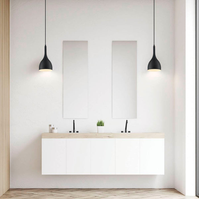 Pendant Nuvo 60-7086 Bellcap - 1 Light - Small Pendant Fixture - Matte Black Finish Nuvo