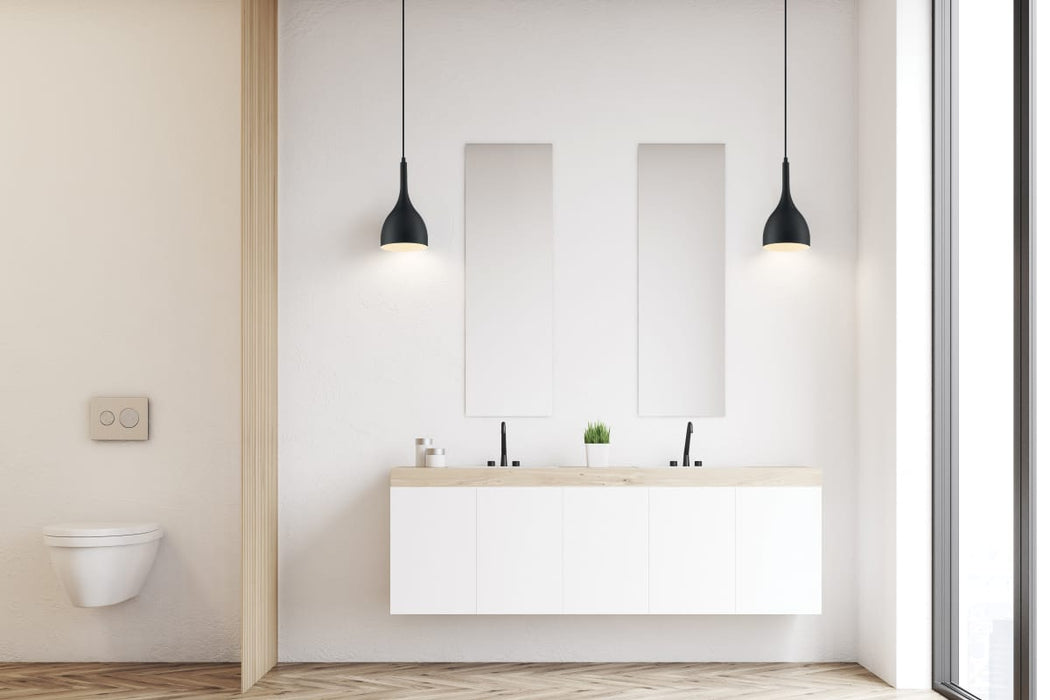 Pendant Nuvo 60-7086 Bellcap - 1 Light - Small Pendant Fixture - Matte Black Finish Nuvo