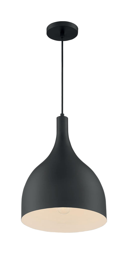 Pendant Nuvo 60-7087 Bellcap - 1 Light - Large Pendant Fixture - Matte Black Finish Nuvo