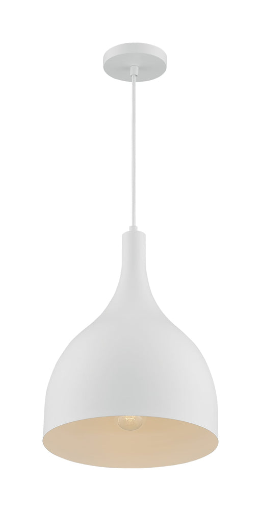 Pendant Nuvo 60-7097 Bellcap - 1 Light - Large Pendant Fixture - Matte White Finish Nuvo
