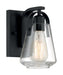 Vanity Nuvo 60-7101 Skybridge - 1 Light - Vanity Fixture - Matte Black Finish with Clear Glass Nuvo