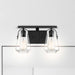 Vanity Nuvo 60-7102 Skybridge - 2 Light - Vanity Fixture - Matte Black Finish with Clear Glass Nuvo