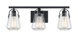 Vanity Nuvo 60-7103 Skybridge - 3 Light - Vanity Fixture - Matte Black Finish with Clear Glass Nuvo