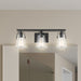 Vanity Nuvo 60-7103 Skybridge - 3 Light - Vanity Fixture - Matte Black Finish with Clear Glass Nuvo