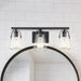 Vanity Nuvo 60-7103 Skybridge - 3 Light - Vanity Fixture - Matte Black Finish with Clear Glass Nuvo