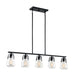 Island Pendant Nuvo 60-7104 Skybridge - 5 Light - Island Pendant Fixture - Matte Black Finish with Clear Glass Nuvo