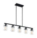 Island Pendant Nuvo 60-7104 Skybridge - 5 Light - Island Pendant Fixture - Matte Black Finish with Clear Glass Nuvo