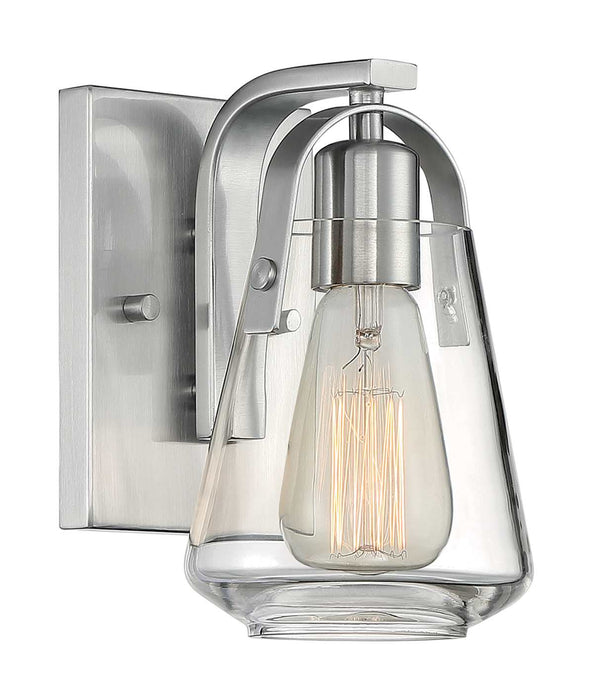 Vanity Nuvo 60-7111 Skybridge - 1 Light - Vanity Fixture - Brushed Nickel Finish with Clear Glass Nuvo
