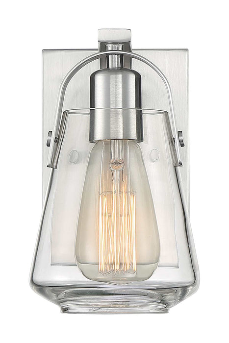 Vanity Nuvo 60-7111 Skybridge - 1 Light - Vanity Fixture - Brushed Nickel Finish with Clear Glass Nuvo