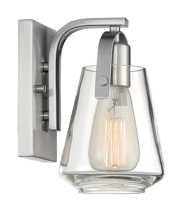 Vanity Nuvo 60-7111 Skybridge - 1 Light - Vanity Fixture - Brushed Nickel Finish with Clear Glass Nuvo