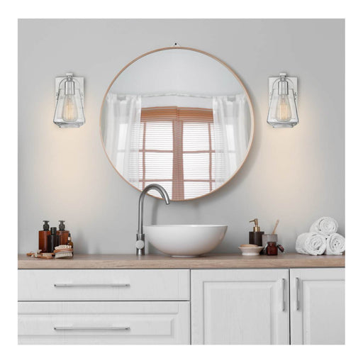 Vanity Nuvo 60-7111 Skybridge - 1 Light - Vanity Fixture - Brushed Nickel Finish with Clear Glass Nuvo