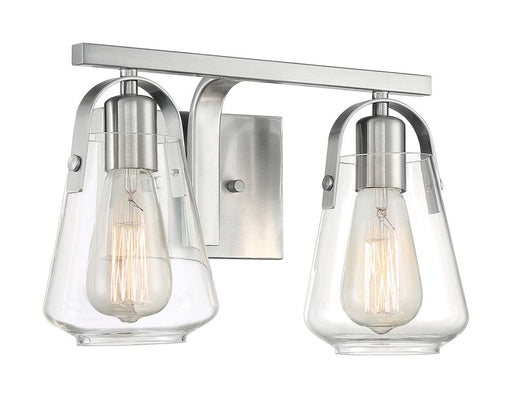 Vanity Nuvo 60-7112 Skybridge - 2 Light - Vanity Fixture - Brushed Nickel Finish with Clear Glass Nuvo