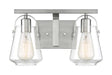 Vanity Nuvo 60-7112 Skybridge - 2 Light - Vanity Fixture - Brushed Nickel Finish with Clear Glass Nuvo