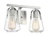 Vanity Nuvo 60-7112 Skybridge - 2 Light - Vanity Fixture - Brushed Nickel Finish with Clear Glass Nuvo