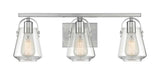 Vanity Nuvo 60-7113 Skybridge - 3 Light - Vanity Fixture - Brushed Nickel Finish with Clear Glass Nuvo