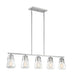 Island Pendant Nuvo 60-7114 Skybridge - 5 Light - Island Pendant Fixture - Brushed Nickel Finish with Clear Glass Nuvo