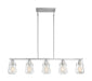 Island Pendant Nuvo 60-7114 Skybridge - 5 Light - Island Pendant Fixture - Brushed Nickel Finish with Clear Glass Nuvo