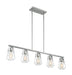 Island Pendant Nuvo 60-7114 Skybridge - 5 Light - Island Pendant Fixture - Brushed Nickel Finish with Clear Glass Nuvo
