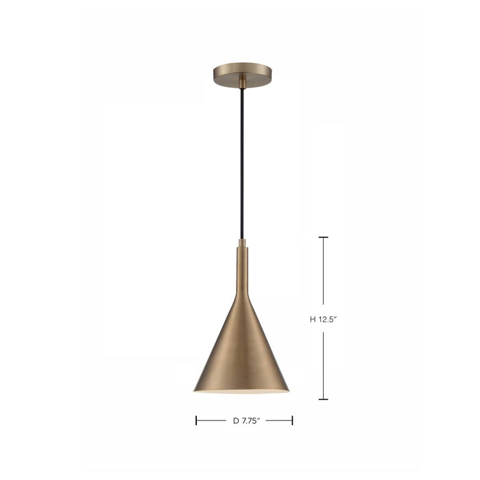 Pendant Nuvo 60-7117 Lightcap - 1 Light - Small Pendant Fixture - Burnished Brass Finish Nuvo