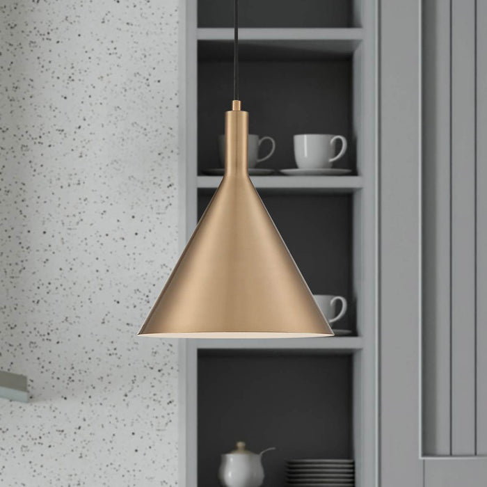 Pendant Nuvo 60-7118 Lightcap - 1 Light - Large Pendant Fixture - Burnished Brass Finish Nuvo