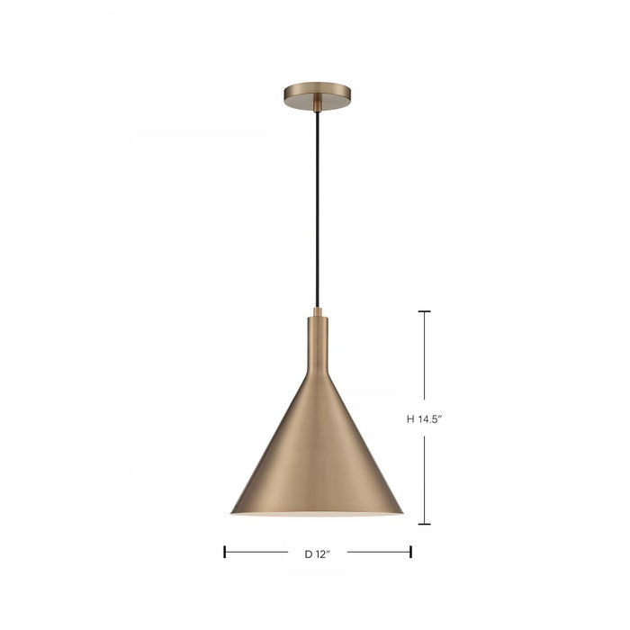 Pendant Nuvo 60-7118 Lightcap - 1 Light - Large Pendant Fixture - Burnished Brass Finish Nuvo