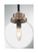 Pendant Nuvo 60-7121 Axis - 1 Light - Pendant Fixture - Matte Black Finish with Brass Accents - Clear Glass Nuvo