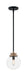 Pendant Nuvo 60-7121 Axis - 1 Light - Pendant Fixture - Matte Black Finish with Brass Accents - Clear Glass Nuvo