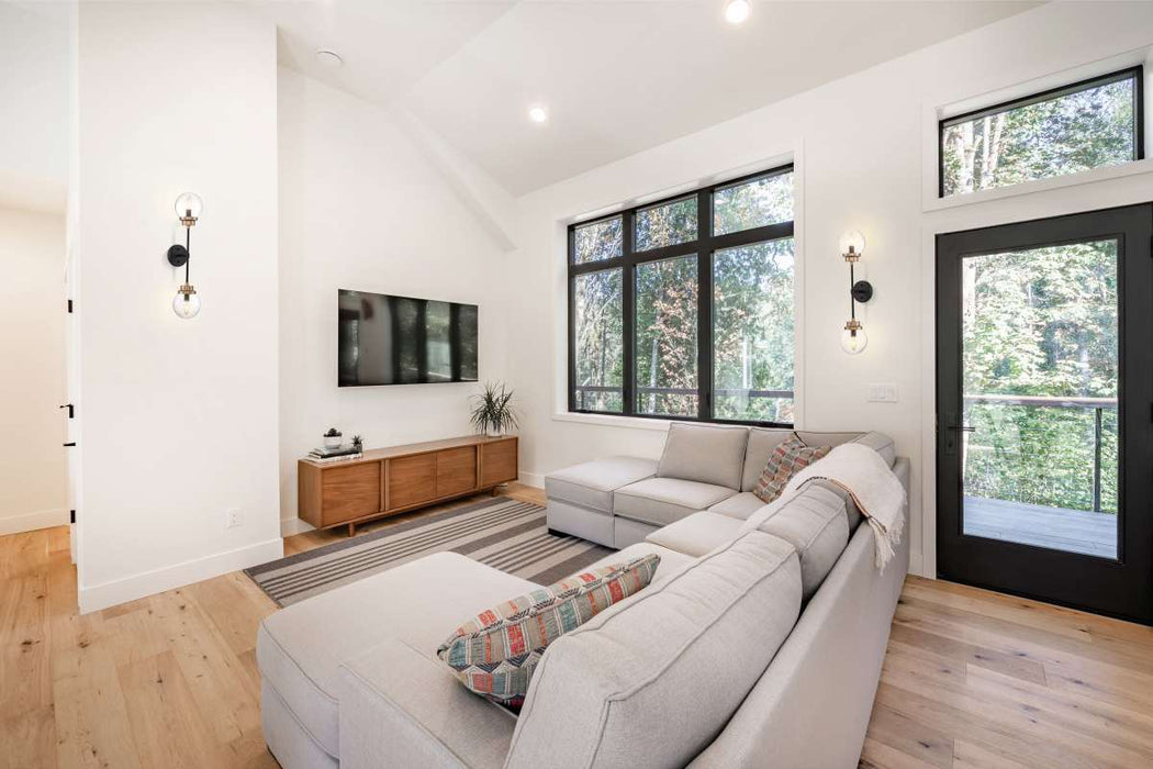 Sconce Nuvo 60-7122 Axis - 2 Light - Wall Sconce Fixture - Matte Black Finish with Brass Accents - Clear Glass Nuvo