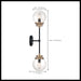 Sconce Nuvo 60-7122 Axis - 2 Light - Wall Sconce Fixture - Matte Black Finish with Brass Accents - Clear Glass Nuvo