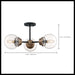 Semi Flush Nuvo 60-7123 Axis - 3 Light - Semi-Flush Fixture - Matte Black Finish with Brass Accents - Clear Glass Nuvo