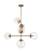 Pendant Nuvo 60-7125 Sky - 6 Light - Pendant Fixture - Burnished Brass Finish - Clear Glass Nuvo