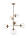 Pendant Nuvo 60-7125 Sky - 6 Light - Pendant Fixture - Burnished Brass Finish - Clear Glass Nuvo