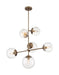 Pendant Nuvo 60-7125 Sky - 6 Light - Pendant Fixture - Burnished Brass Finish - Clear Glass Nuvo