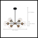 Chandelier Nuvo 60-7126 Axis - 6 Light - Chandelier Fixture - Matte Black Finish with Brass Accents - Clear Glass Nuvo