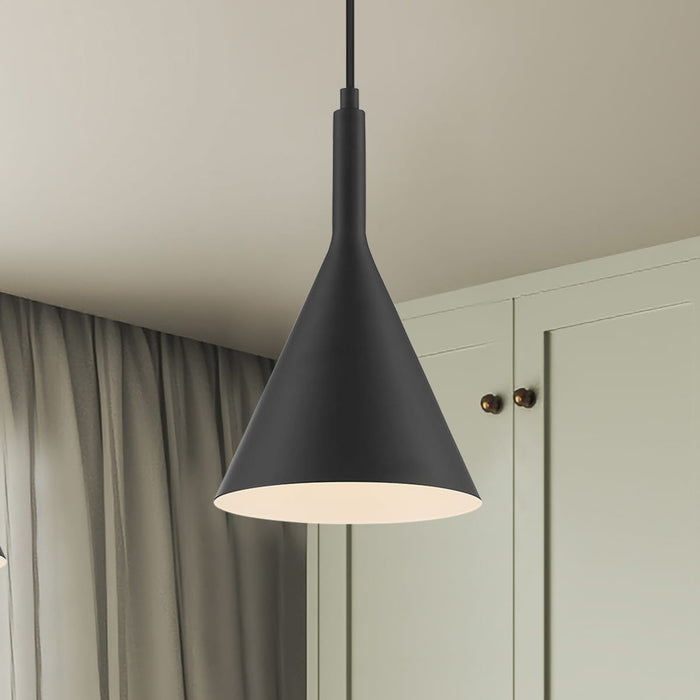 Pendant Nuvo 60-7127 Lightcap - 1 Light - Small Pendant Fixture - Matte Black Finish Nuvo