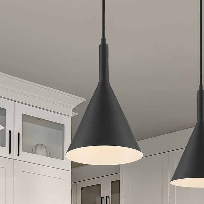 Pendant Nuvo 60-7127 Lightcap - 1 Light - Small Pendant Fixture - Matte Black Finish Nuvo